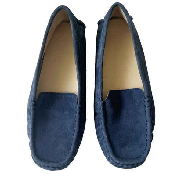 Janie and Jack Navy Blue Suede Driving Shoes Loafers | 3 K NWOT - Picture 2 of 13